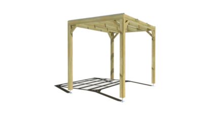 Pergola bois - 3m x 2m - indépendante - sens largeur - couverture étanche transparente incluse - livraison comprise