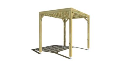 Pergola bois - 3m x 2m - indépendante - sens largeur - platelage bois - livraison comprise