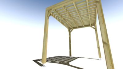 Pergola bois - 3m x 2m - indépendante - sens largeur - platelage bois - livraison comprise