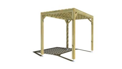 Pergola bois - 3m x 2m - indépendante - sens profondeur - platelage bois - livraison comprise