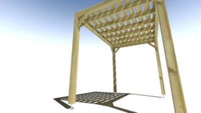 Pergola bois - 3m x 2m - indépendante - sens profondeur - platelage bois - livraison comprise