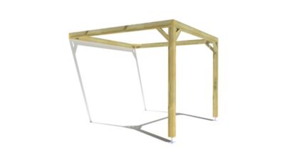 Pergola bois - 3m x 3m - adossée - cadre simple - livraison comprise