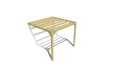 Pergola bois - 3m x 3m - adossée - sens largeur - livraison comprise