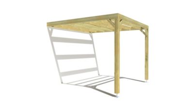 Pergola bois - 3m x 3m - adossée - sens largeur - livraison comprise