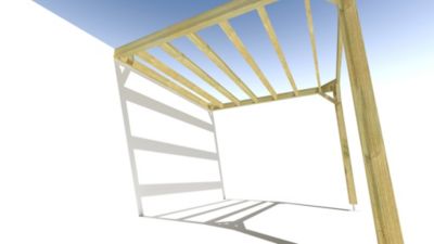 Pergola bois - 3m x 3m - adossée - sens largeur - livraison comprise