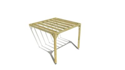 Pergola bois - 3m x 3m - adossée - sens profondeur - livraison comprise