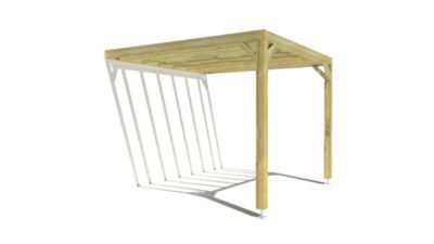 Pergola bois - 3m x 3m - adossée - sens profondeur - livraison comprise