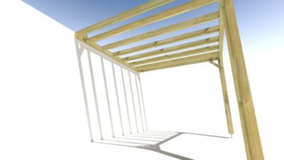 Pergola bois - 3m x 3m - adossée - sens profondeur - livraison comprise