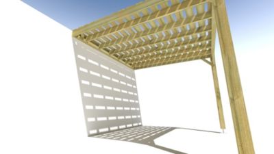 Pergola bois - 3m x 3m - adossée - sens profondeur - platelage bois - livraison comprise