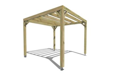 Pergola bois - 3m x 3m - indépendante - sens largeur - livraison comprise