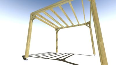 Pergola bois - 3m x 3m - indépendante - sens largeur - livraison comprise