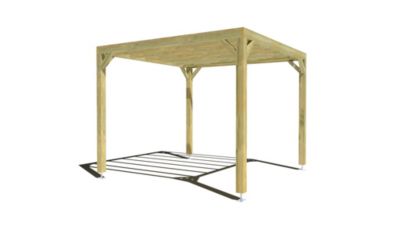 Pergola bois - 3m x 3m - indépendante - sens profondeur - livraison comprise