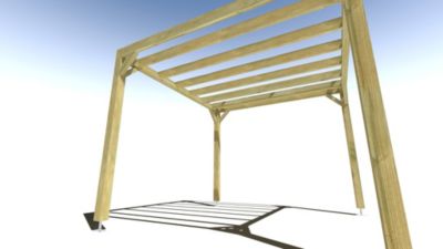 Pergola bois - 3m x 3m - indépendante - sens profondeur - livraison comprise