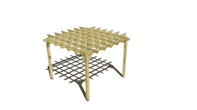 Pergola bois - 3m x 3m - indépendante - style retro - livraison comprise