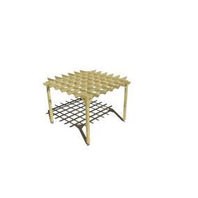 Pergola bois - 3m x 3m - indépendante - style retro - livraison comprise