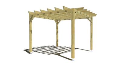 Pergola bois - 3m x 3m - indépendante - style retro - livraison comprise