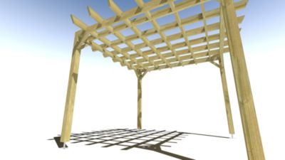 Pergola bois - 3m x 3m - indépendante - style retro - livraison comprise