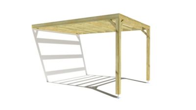 Pergola bois - 3m x 4m - adossée - sens largeur - livraison comprise