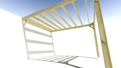 Pergola bois - 3m x 4m - adossée - sens largeur - livraison comprise