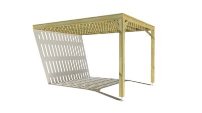 Pergola bois - 3m x 4m - adossée - sens largeur - platelage bois - livraison comprise