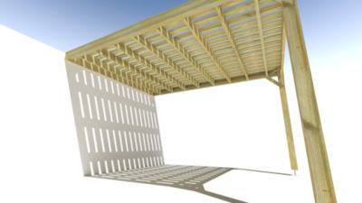 Pergola bois - 3m x 4m - adossée - sens largeur - platelage bois - livraison comprise