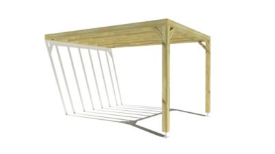 Pergola bois - 3m x 4m - adossée - sens profondeur - livraison comprise