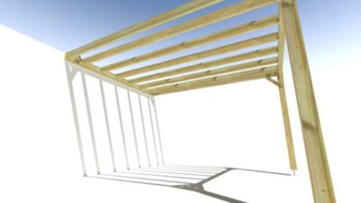 Pergola bois - 3m x 4m - adossée - sens profondeur - livraison comprise