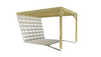 Pergola bois - 3m x 4m - adossée - sens profondeur - platelage bois - livraison comprise