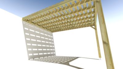 Pergola bois - 3m x 4m - adossée - sens profondeur - platelage bois - livraison comprise