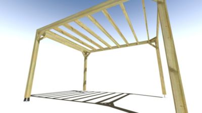 Pergola bois - 3m x 4m - indépendante - sens largeur - livraison comprise