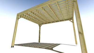 Pergola bois - 3m x 4m - indépendante - sens largeur - platelage bois - livraison comprise