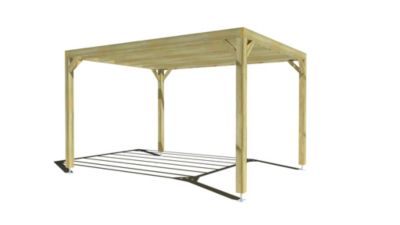 Pergola bois - 3m x 4m - indépendante - sens profondeur - livraison comprise