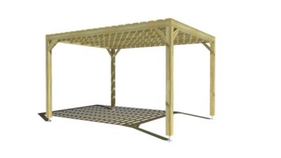 Pergola bois - 3m x 4m - indépendante - sens profondeur - platelage bois - livraison comprise