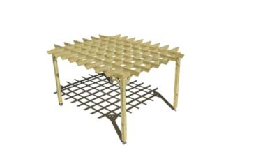 Pergola bois - 3m x 4m - indépendante - style retro - livraison comprise