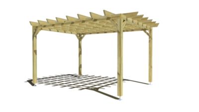 Pergola bois - 3m x 4m - indépendante - style retro - livraison comprise