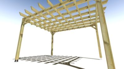 Pergola bois - 3m x 4m - indépendante - style retro - livraison comprise