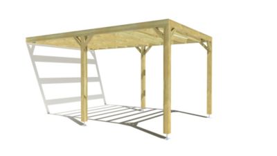 Pergola bois - 3m x 5m - adossée - sens largeur - livraison comprise