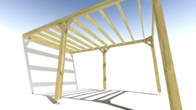 Pergola bois - 3m x 5m - adossée - sens largeur - livraison comprise