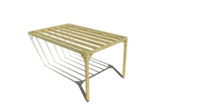 Pergola bois - 3m x 5m - adossée - sens profondeur - livraison comprise