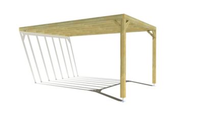 Pergola bois - 3m x 5m - adossée - sens profondeur - livraison comprise