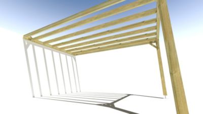 Pergola bois - 3m x 5m - adossée - sens profondeur - livraison comprise