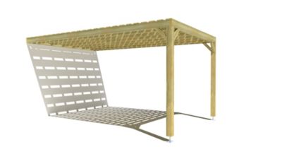 Pergola bois - 3m x 5m - adossée - sens profondeur - platelage bois - livraison comprise