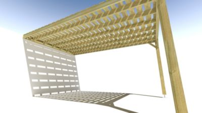 Pergola bois - 3m x 5m - adossée - sens profondeur - platelage bois - livraison comprise