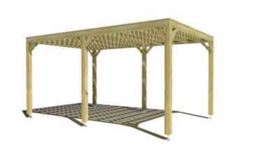 Pergola bois - 3m x 5m - indépendante - sens largeur - platelage bois - livraison comprise