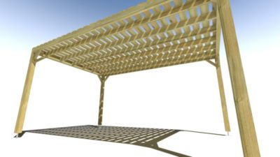 Pergola bois - 3m x 5m - indépendante - sens profondeur - platelage bois - livraison comprise