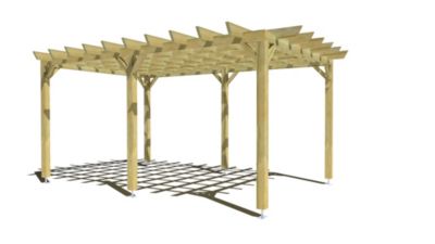 Pergola bois - 3m x 5m - indépendante - style retro - livraison comprise