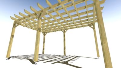 Pergola bois - 3m x 5m - indépendante - style retro - livraison comprise