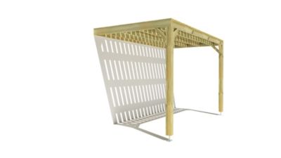 Pergola bois - 4m x 2m - adossée - sens largeur - platelage bois - livraison comprise