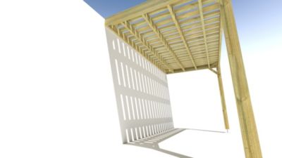 Pergola bois - 4m x 2m - adossée - sens largeur - platelage bois - livraison comprise