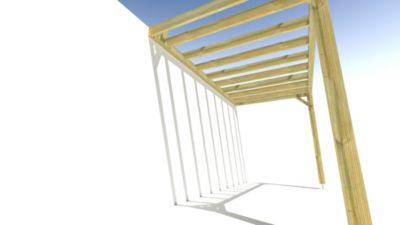 Pergola bois - 4m x 2m - adossée - sens profondeur - livraison comprise